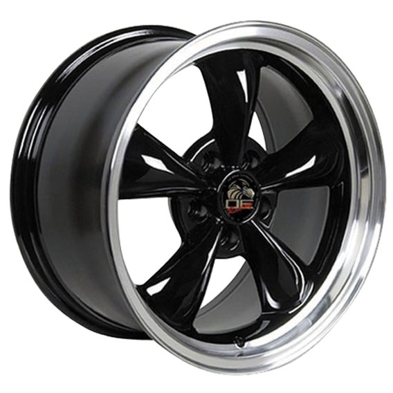 Bullitt Wheel - Black Machined Lip 17x8 For 1994-2004 Ford Mustang