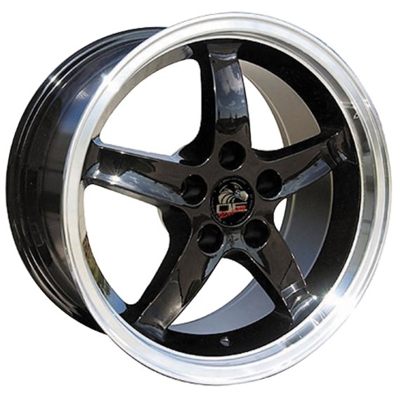 Cobra R Deep Dish Wheel Black Machined Lip 17x9 For 1994-2004 Mustang