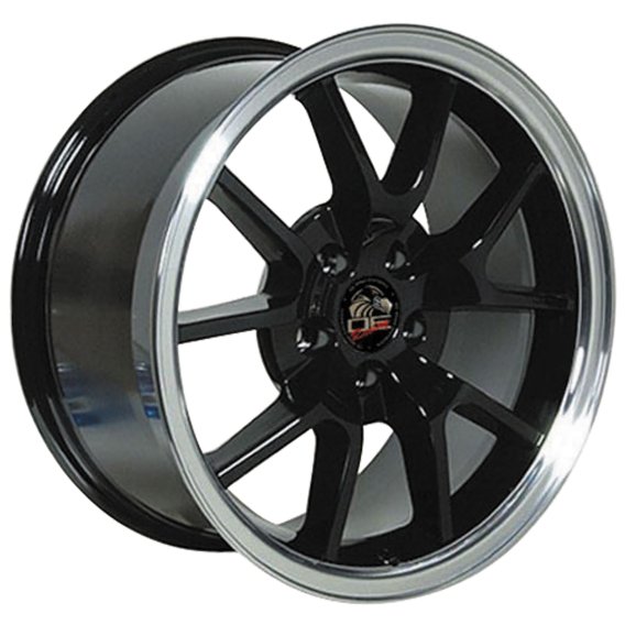 FR500 Wheel - Black Machined Lip 18x9 For 1994-2004 Ford Mustang