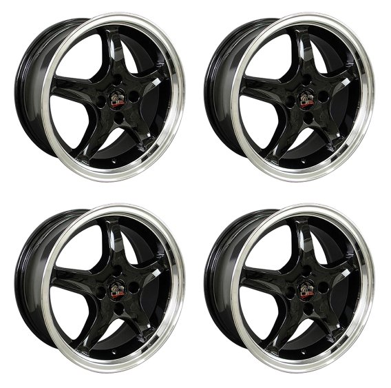 MA23019 Cobra R Deep Dish Wheel Anthrte Machined Lip W/Rivets 17x9 Rears Only For 79-93 Mustang