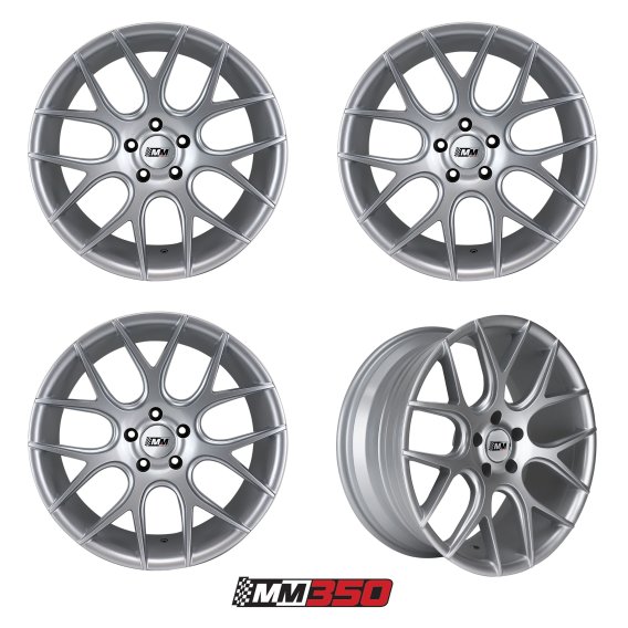 MM350 19x8-5 Wheel Set - Silver For 2005-2014 Ford Mustang