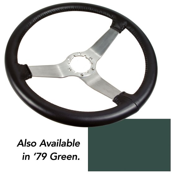 Steering Wheel Green Leather Satin Spokes For 1979 Corvette