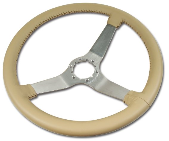 Steering Wheel Buckskin Leather Satin Spokes For 1977 Corvette