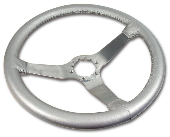 Steering Wheel Silver Pace Leather Satin Spokes For 1978 Corvette