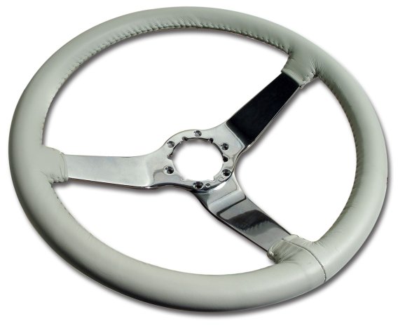 Steering Wheel Oyster Leather Chrome Spokes For 1978 Corvette