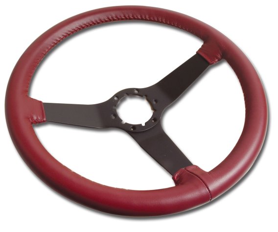 Steering Wheel Red Leather Black Spokes For 1982 Corvette