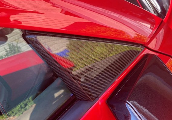 2020-2024 C8 Corvette Carbon Fiber Exterior A-Pillar Triangle Replacements