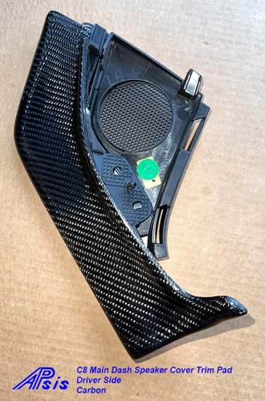 2020-2024 C8 Corvette High Gloss Carbon Fiber Main Dash Driver Speaker Trim Pad Replacement