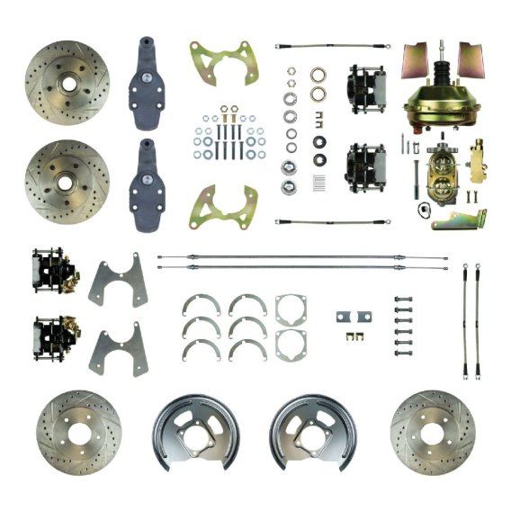 1965-1970 Chevrolet Biscayne Front and Rear Brake Conversion Kit The Right Stuff FSC654DCDS