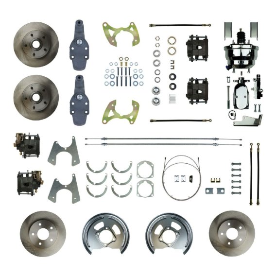 1958-1958 Chevrolet Biscayne Front and Rear Brake Conversion Kit The Right Stuff FSC584DCDX