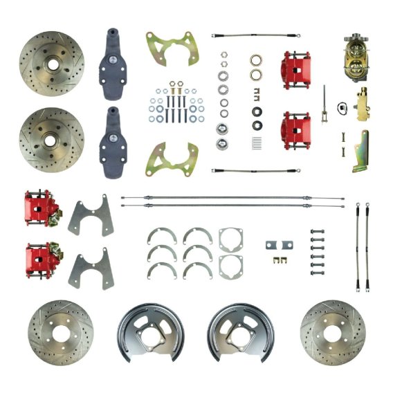 1965-1970 Chevrolet Biscayne Front and Rear Brake Conversion Kit The Right Stuff FSC654SDDZ