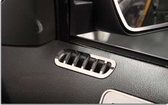 2010-2014 Mustang - Door Defroster Vents 2Pc | Polished Stainless Steel