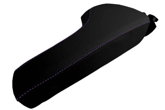 2016-2023 Camaro Console Lid Pull Over Armrest Cover Leather Purple Stitch