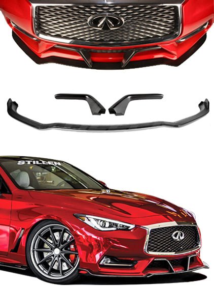 2017-2021 Infiniti Q60 Front Splitter & Winglets - KB11232 Stillen Exterior Styling