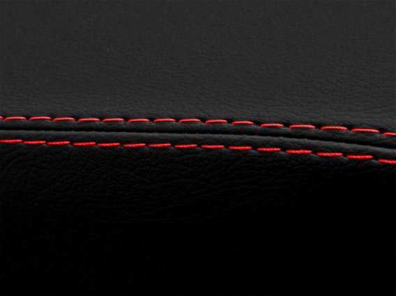 2016-2023 Camaro Console Lid Pull Over Armrest Cover Leather Red Stitch