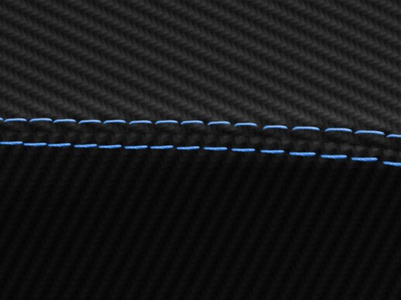 2016-2023 Camaro Console Lid Cover Carbon Fiber Blue Stitch