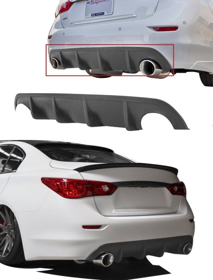 2014-17 Infiniti Q50 Rear Diffuser [Unpainted] - KB11222 Stillen Exterior Styling