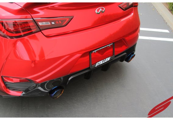 2017-2021 Infiniti Q60 3.0t Rear Diffuser [Matte Black] - KB11235MB Stillen Exterior Styling