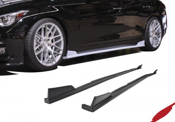 2014-2017 Infiniti Q50 Side Skirts [Matte Black] - KB11228MB Stillen Exterior Styling