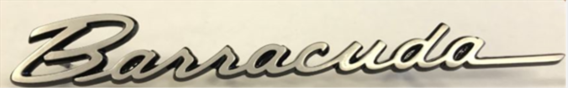 1968 Plymouth Barracuda Trunk Lid Emblem - Brushed Finish with Black Edges, 3-Pin Mount for OEM-S...