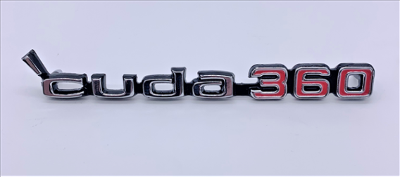 1973-1974 Plymouth Cuda 360 Dual Hood Scoop Emblem - Sold Individually, OEM Reproduction