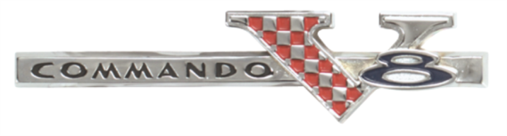 1965 Plymouth Commando V-8 Fender Emblem - High-Quality Reproduction