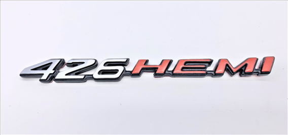 2008-Present Dodge Challenger & Charger Retro 426 HEMI Metal Emblem - Brushed Finish with HEMI Or...