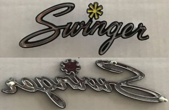 1970-1975 Dodge Swinger Fender, Quarter Panel & Trunk Emblem - 3-Stud Mount for Classic Restorati...