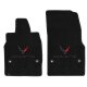 2020-2023 Corvette C8 Lloyd Floor Mats - C8 Flags Carbon & Corvette Word Carbon