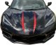 2020-2023 C8 Corvette Hood Stripes Decal - Pair Gloss Pearl Black No Cutout - Solid Stripes