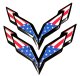 2014-2019 C7 Corvette USA Flag Emblem Overlay Decal W/ UV Coating