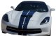 1963-2019 C7 Corvette Front to Back Dual Stripes - Silver