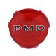 Pontiac Wheel Cover 2-7/16' Diameter W/Red Background 'PMD' Emblem, Each