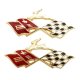 1960 Impala Rear Quarter Gold X-Flag with Impala, Sold as a Pair