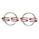 1964 Full-Size Chevrolet Rear Quarter Panel 'SS' Emblem, Sold as a Pair