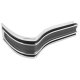 1965 Impala SS and Caprice Black and Grey Rear Corner Molding, Driver Side, Each