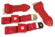 Seat Belts- Bowtie Lift Latch - Red For 1965-1966 Corvette