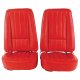 1968 C3 Corvette Mounted Seats Red 100% Leather Second Design With Headrest Bracket