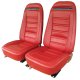 1972 C3 Corvette Mounted Seats Red Leather Vinyl Without Shoulder Harness