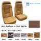 Embroidered OE Style Seat Covers Dk Saddle Leather/Vinyl For 73 Corvette