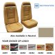 Embroidered OE Style Seat Covers Neutral Leather/Vinyl For 1975 Corvette