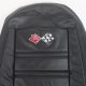 Embroidered OE Style Seat Covers Black Leather/Vinyl For 1975 Corvette