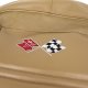 Embroidered OE Seat Covers Med Saddle Leather/Vinyl For 1975 Corvette