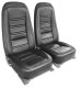 1976-1978 C3 Corvette Leather Seat Covers Black Leather/Vinyl Original