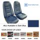 Embroidered OE Style Seat Covers Dark Blue Leather/Vinyl For 1977 Corvette