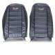 Embroidered OE Style Seat Covers Dark Blue Leather/Vinyl For 1978 Corvette