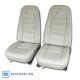 Embroidered OE Style Seat Covers Oyster Leather/Vinyl For 1978 Corvette