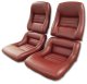 Leather Seat Covers Red Leather/Vinyl Original 2" Bolster For 82 Corvette