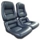 Leather Seat Covers Dark Blue Leather/Vinyl Original 2" Bolster For 82 Corvette