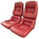 Leather Seat Covers Red 100%-Leather 2" Bolster For 1979-1981 Corvette